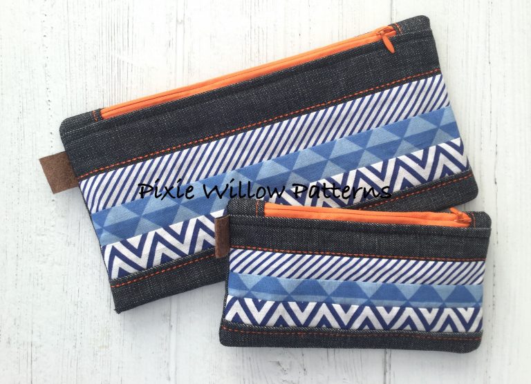 ITH Zipper Bag with Stripes. In the hoop bag in 2 sizes. Fully lined ...