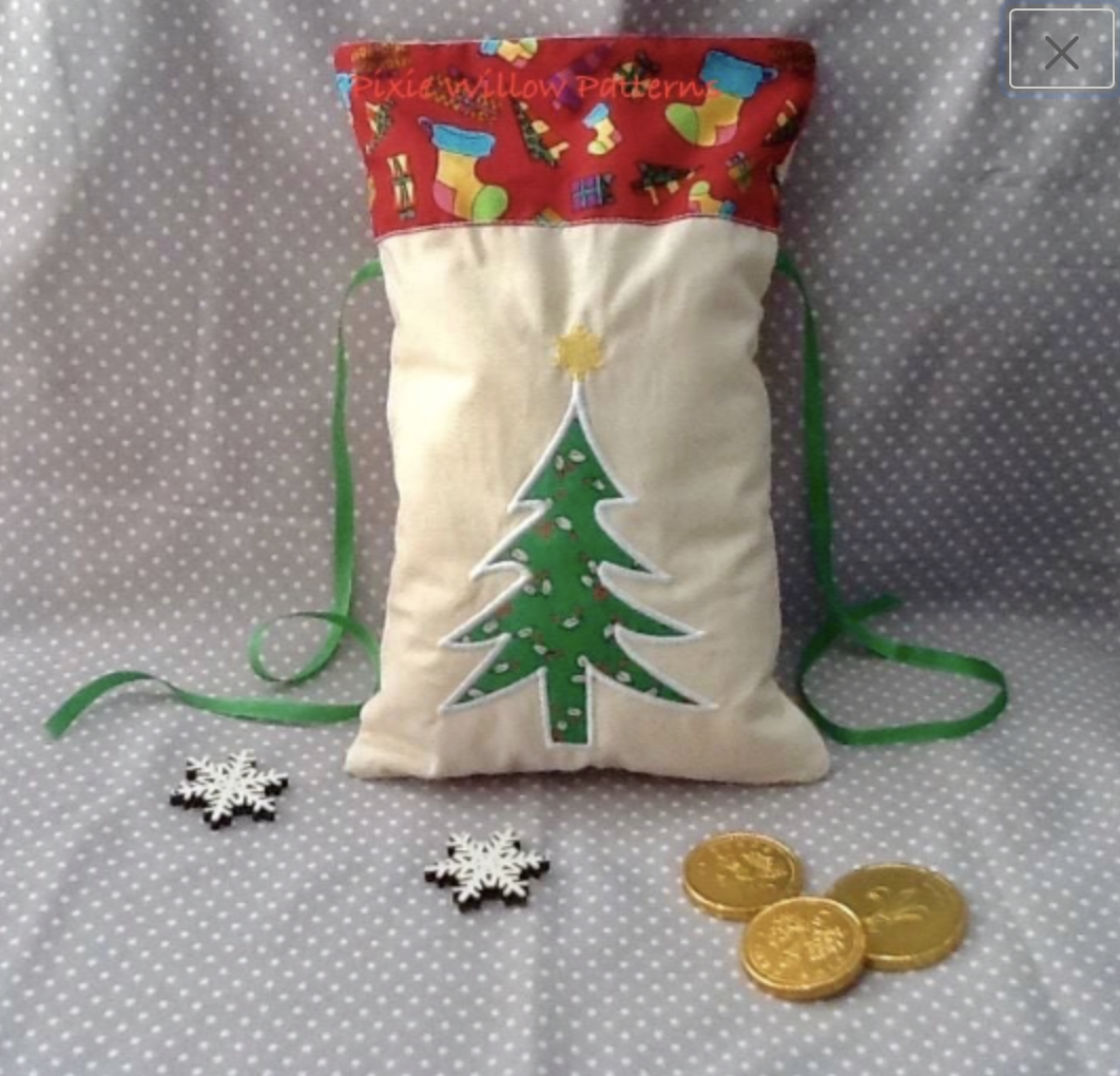 ITH Christmas Wreath Gift Bags 1  Machine Embroidery Designs by JuJu