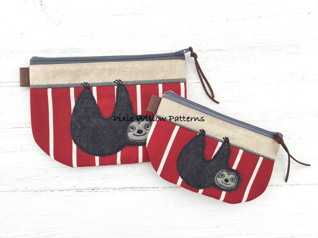 ITH Upside down Sloth Zipper Bag. Fully Lined Curved bag for 5×7 & 6×10 ...