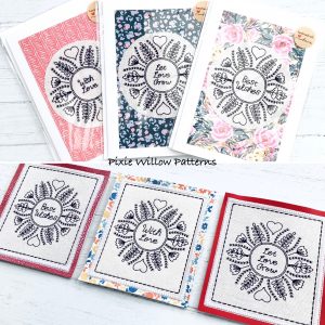 In the hoop seed packet holder pattern. Set of 3 embroidery machine designs of a seed packet envelope for 5x7 hoops, weddings, birthday gift