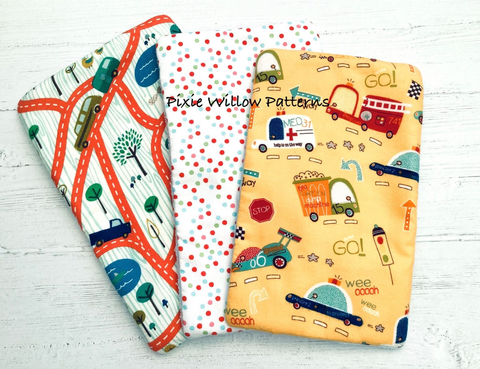 ITH Quilted Burp Cloth pattern. In The Hoop cloth with plain AND