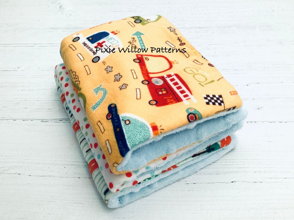 ITH Quilted Burp Cloth pattern. In The Hoop cloth with plain AND