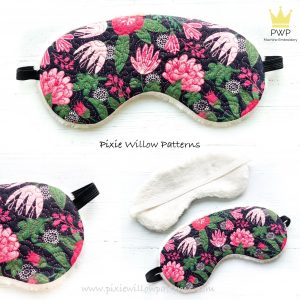 ITH Sleep Mask pattern with quilted panel. In the hoop, machine embroidery sleeping mask with quilting design, for 5x7 and 6x10 hoops