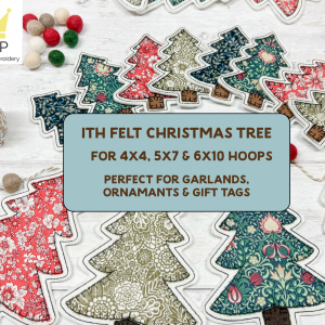 ITH Felt Christmas Tree Banner / Ornament. 3 Sizes.
