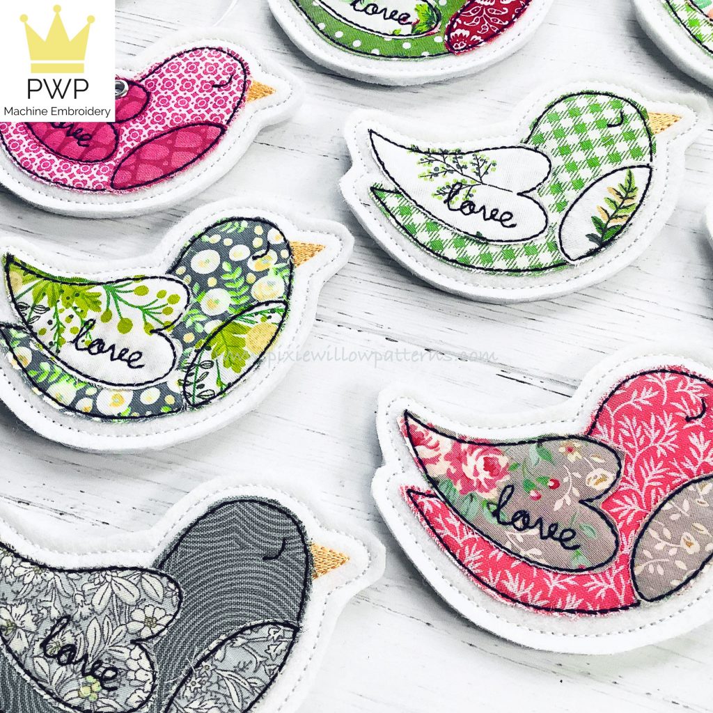Ith Patterns ITH Love Bird design. Machine Embroidery Pattern for 5×7 Hoops – Pixie ...