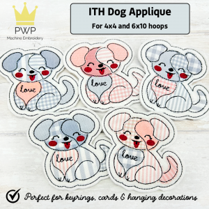 In the Hoop Dog Appliqué Pattern | 4x4 & 6x10 Hoops