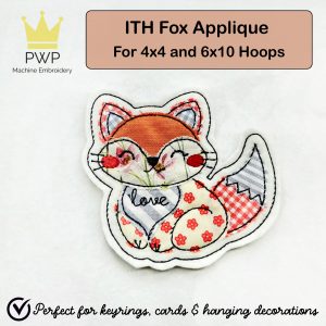 ITH Fox Applique. Machine Embroidery Pattern for 4x4 and 6x10 hoops